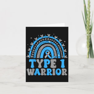 Groovy Diabetes Awareness Type 1 Warrior Blue Gray Card