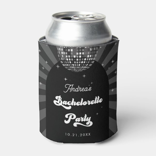 Groovy Disco Ball Bachelorette Party Favor Can Cooler (Can Front)