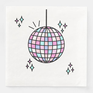 Groovy Disco Ball Birthday Paper Dinner Napkins