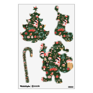 groovy disco ball christmas dinosaurs wall decal