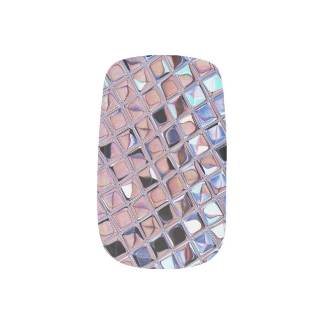 Groovy Disco Ball Mirror Ball Disco Globe Minx Nail Art (Left Thumb)