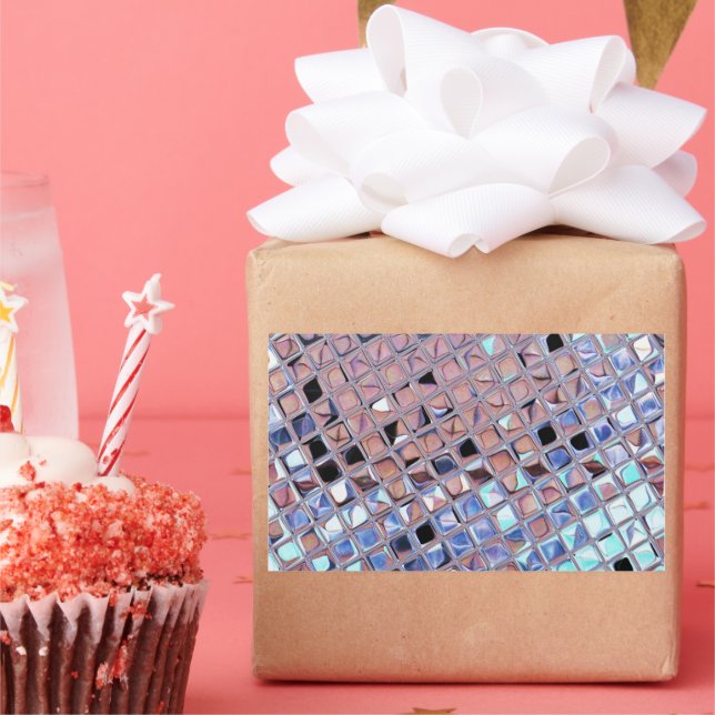 Groovy Disco Ball Mirror Ball Disco Globe Rectangular Sticker (Party)