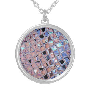 Groovy Disco Ball Mirror Ball Disco Globe Silver Plated Necklace