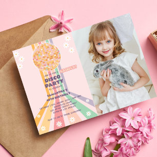 Groovy Disco Birthday Photo Invitation