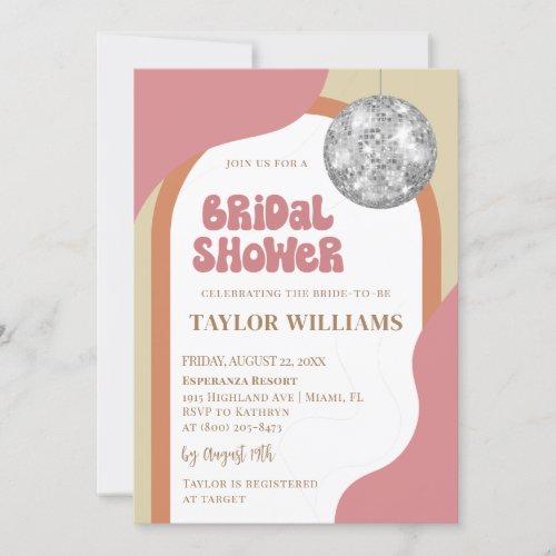 Groovy Disco Bridal Shower Invitation