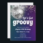 Groovy Disco Dance Party 40th Birthday  Invitation<br><div class="desc">Adult themed Disco Groovy Retro party. Available as a digital download printable.
Great for any season. Custom,  personalized,  editable download,  retro groovy disco adult party</div>