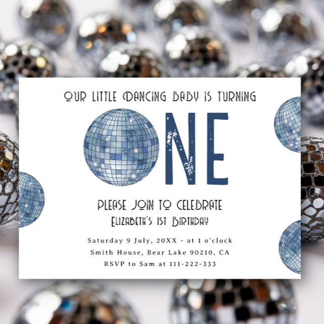 Groovy Disco Dancing Baby First Birthday Invitation (Creator Uploaded)