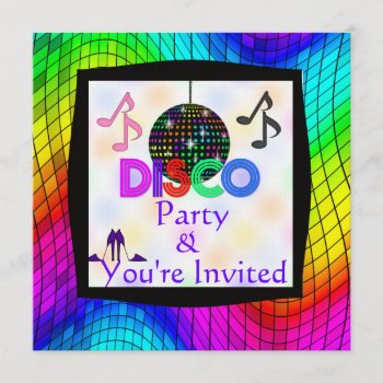 Groovy Disco Dancing Party Invitation by PersonalCustom at Zazzle