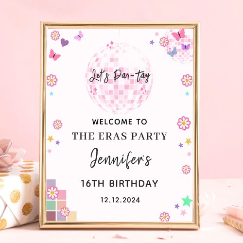 Groovy Disco Eras Birthday Party Poster