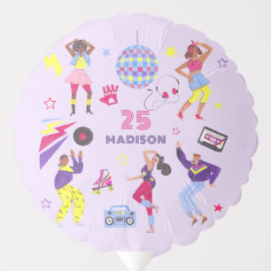 Groovy Disco Lila Party Millennial Retro Balloon