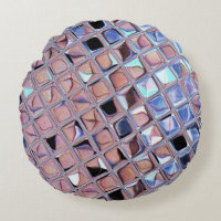 Groovy Disco Mirror Ball for Dance Party Round Pillow