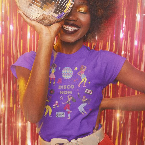 Groovy Disco Party Retro 80s Mom Purple T_Shirt
