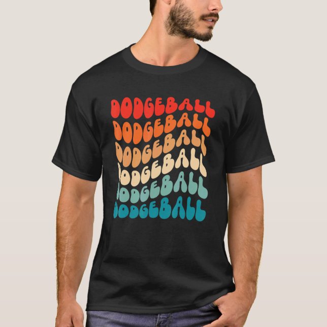 Groovy Dodgeball For Girl Women Retro 70s Hippie B T-Shirt (Front)