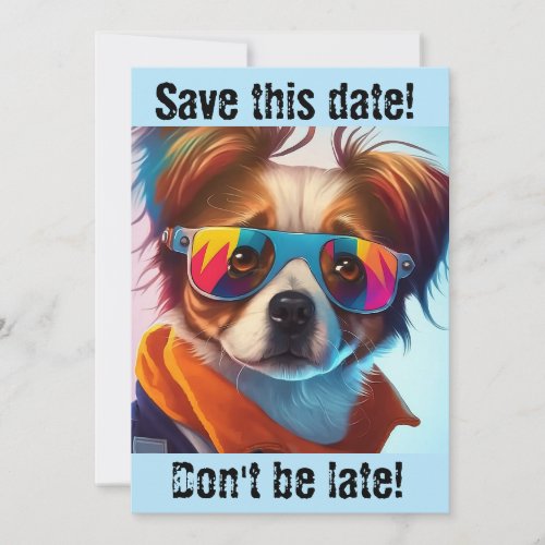 Groovy Dog in Sunglasses Invitation
