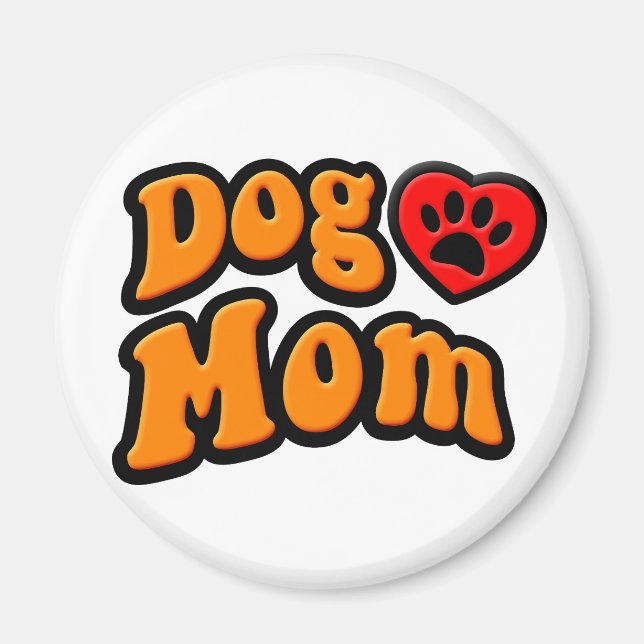 Groovy Dog Mom Drawing Magnet (Front)