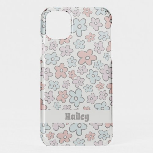 Groovy doodle flower pattern iPhone 11 case