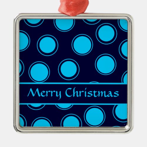 Groovy Dots 3 Merry Christmas Metal Ornament