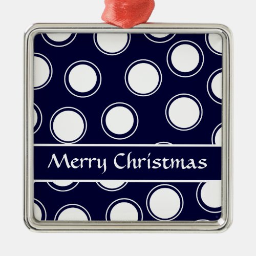 Groovy Dots 5 Merry Christmas Metal Ornament