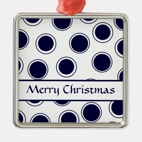 Groovy Dots 6 Merry Christmas Metal Ornament