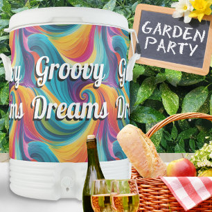 Groovy Dreams Colorful Retro Hippie Beverage Cooler
