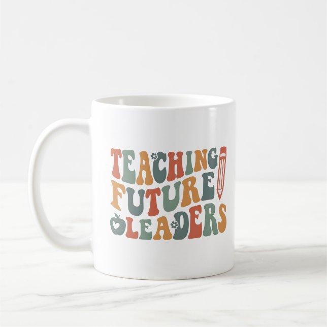 Groovy Earth Tones Teacher Quote Art Coffee Mug (Left)