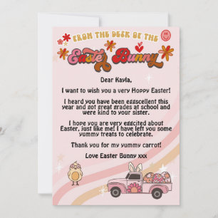 Groovy Easter Bunny letter Invitation