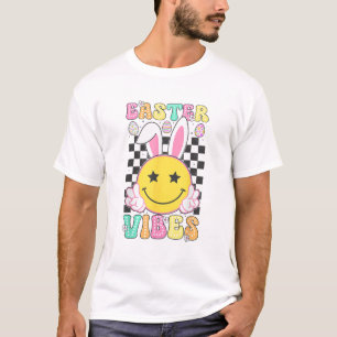 Groovy Easter Vibes Bunny Easter Day Smile Face Gi T-Shirt