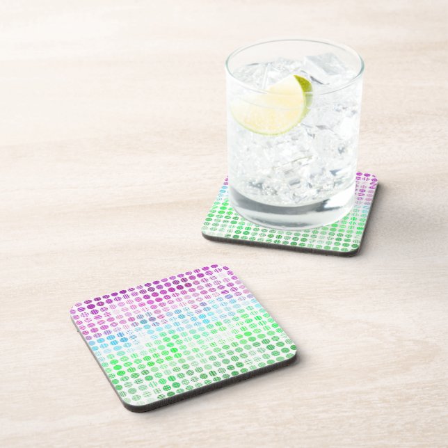 Groovy Eclectic Boho Abstract Toric Pride Flag Beverage Coaster (Right Side)