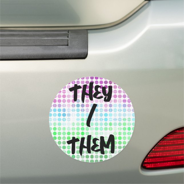 Groovy Eclectic Boho Abstract Toric Pride Flag Car Magnet (In Situ)