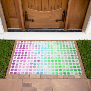 Groovy Eclectic Boho Abstract Toric Pride Flag Doormat