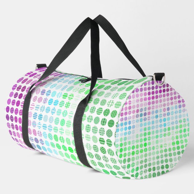 Groovy Eclectic Boho Abstract Toric Pride Flag Duffle Bag (Left Corner)