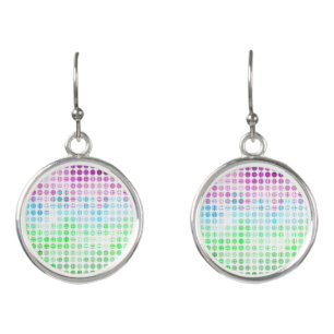 Groovy Eclectic Boho Abstract Toric Pride Flag Earrings