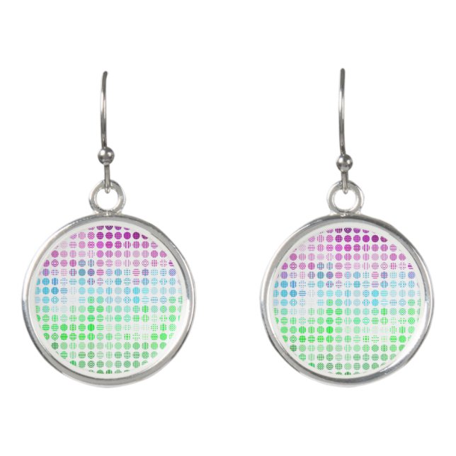 Groovy Eclectic Boho Abstract Toric Pride Flag Earrings (Front)
