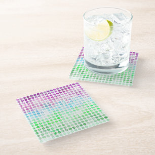Groovy Eclectic Boho Abstract Toric Pride Flag Glass Coaster