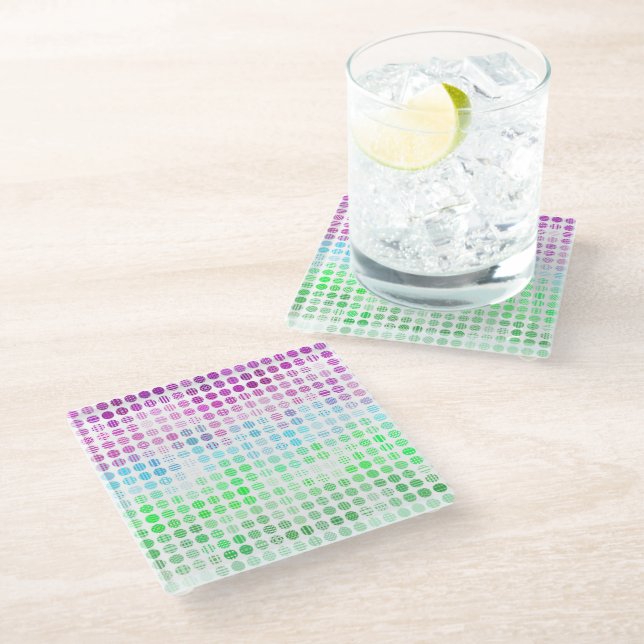 Groovy Eclectic Boho Abstract Toric Pride Flag Glass Coaster (Angled)