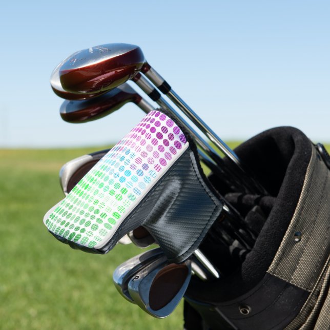 Groovy Eclectic Boho Abstract Toric Pride Flag Golf Head Cover (In Situ)