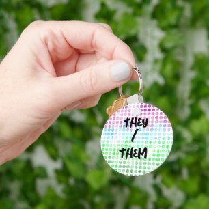 Groovy Eclectic Boho Abstract Toric Pride Flag Keychain