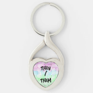 Groovy Eclectic Boho Abstract Toric Pride Flag Keychain