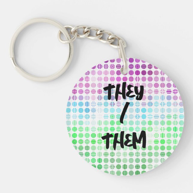 Groovy Eclectic Boho Abstract Toric Pride Flag Keychain (Front)
