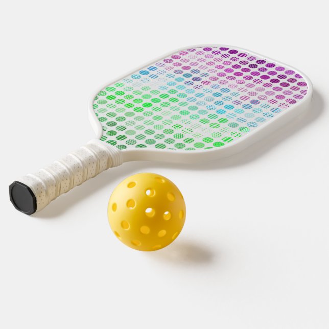 Groovy Eclectic Boho Abstract Toric Pride Flag Pickleball Paddle (Laydown 2)