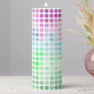 Groovy Eclectic Boho Abstract Toric Pride Flag Pillar Candle
