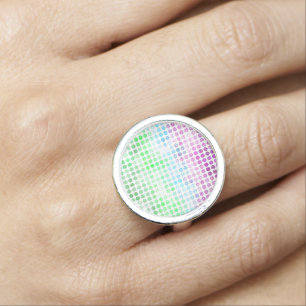 Groovy Eclectic Boho Abstract Toric Pride Flag Ring
