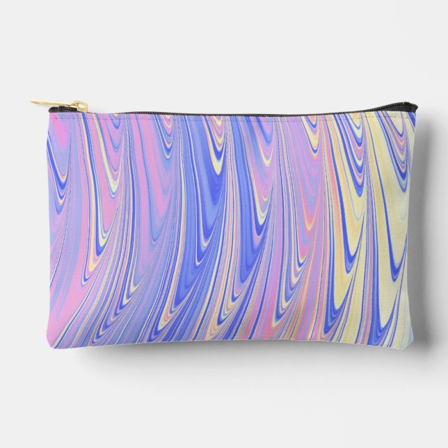 Groovy Eclectic Quirky Wavy Pastel Abstract Accessory Pouch (Front)