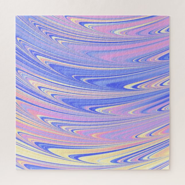 Groovy Eclectic Quirky Wavy Pastel Abstract Jigsaw Puzzle (Vertical)