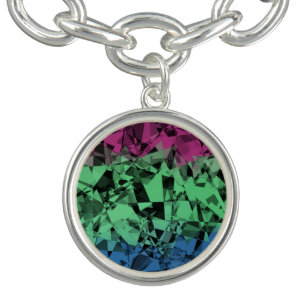 Groovy Eclectic Retro Trippy Polysexual Pride Flag Bracelet