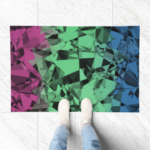 Groovy Eclectic Retro Trippy Polysexual Pride Flag Doormat