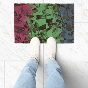 Groovy Eclectic Retro Trippy Polysexual Pride Flag Fiber Doormat