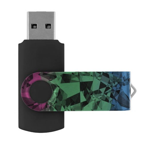 Groovy Eclectic Retro Trippy Polysexual Pride Flag Flash Drive