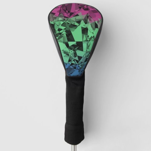Groovy Eclectic Retro Trippy Polysexual Pride Flag Golf Head Cover