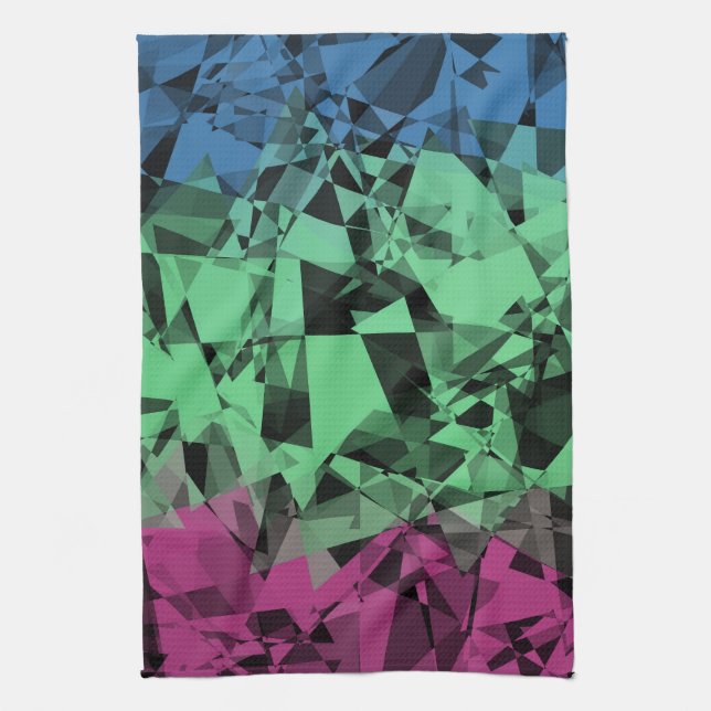 Groovy Eclectic Retro Trippy Polysexual Pride Flag Kitchen Towel (Vertical)